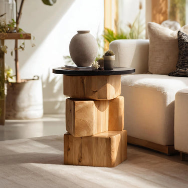 Creative Solid Wood Side Table For Living Room