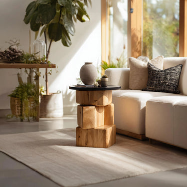 Creative Solid Wood Side Table For Living Room