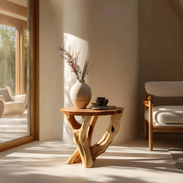 Handcrafted Branch Structure Solid Wood Side Table