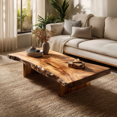 Live Edge Solid Wood Coffee Table For Living Room