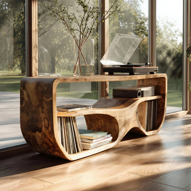 Modern Solid Wood Record Player Stand