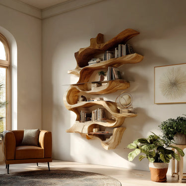Organic Wall Mounted Bookshelf For Living Room