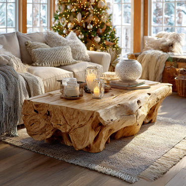 Rustic Root Solid Wood Coffee Table For Living Room