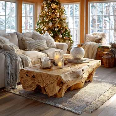Rustic Root Solid Wood Coffee Table For Living Room