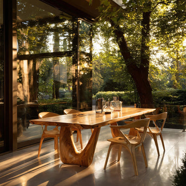 Sculptural Solid Wood Dining Table For Indoor & Outdoor Dining
