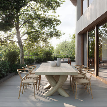 Solid Wood Sculptural Dining Table For Outdoor & Indoor Dining