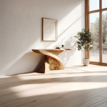 Twisted Organic Solid Wood Console Table