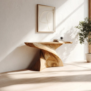 Twisted Organic Solid Wood Console Table